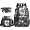 Attack Giant Attackontitan School Bag Three-Piece Printed Backpack Student Computer Canvas Bag