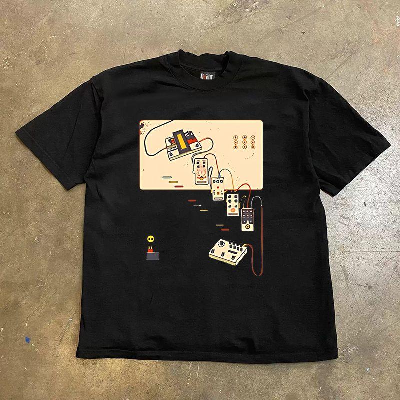 

Зарабатывайте деньги на благотворительность 3a260G Чистый хлопок двойная пряжа! Вверх, человек! Тяжелая футболка с коротким рукавом свободного кроя для пары, женская, мужская 3A [double yarn pure cotton 260g] Black L