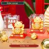 Chinese-style Solar Lucky Cat Ornament: Chinese Knot Charm, Festive Gift for Home & Car, Perfect for New Year & Spring Festival