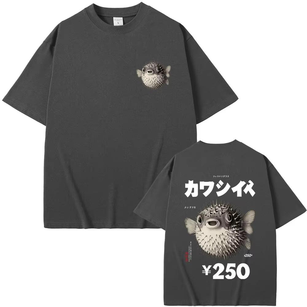 Fish Ramen Graphic T Shirts Men Women Funny Vintage Japanese Style T-shirt Man Short Sleeve T-shirt