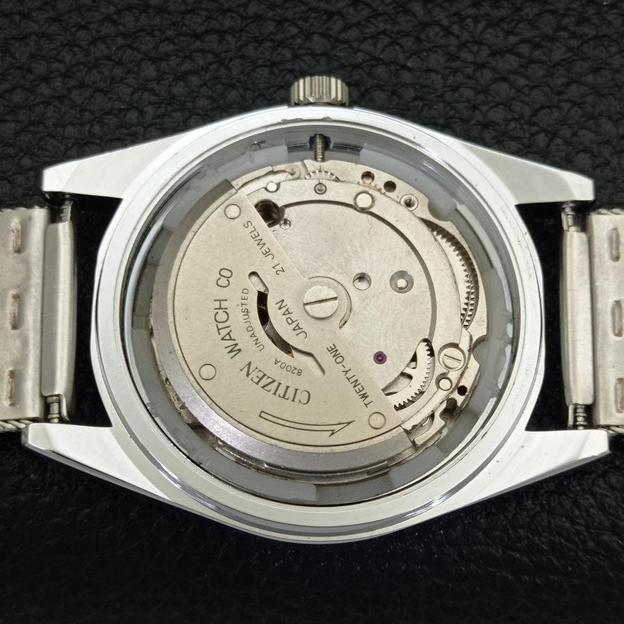 REFURBISHED AUTOMATIC CITIZEN 8200 JAPAN MENS ARABIC SILVER DIAL WATCH a427332-2 QRL-a427332