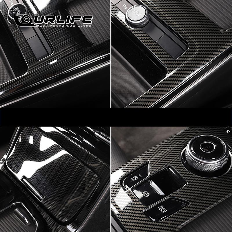 Car Door Window Switch Cover AC Outlet Armrest Trims Set Carbon Fiber Styling  For Kia Optima K5