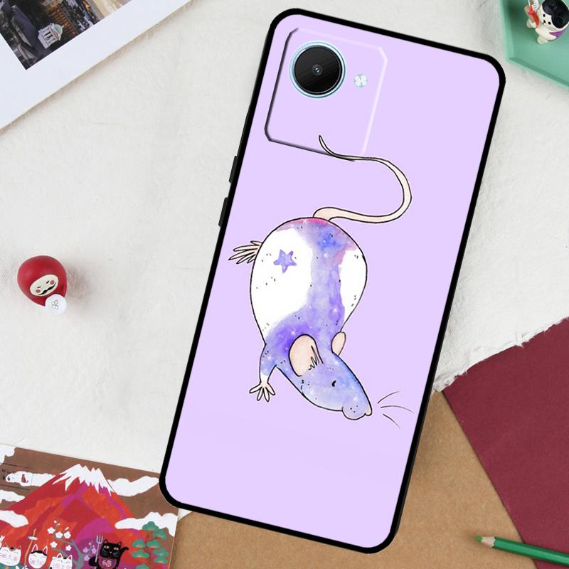 Cute Cartoon Animal Rat For Realme 13 Pro Plus 14 12 10 11 GT 6 5 6T GT7 Pro C51 C21Y C25S C75 C67 C61 C53 C55 Case