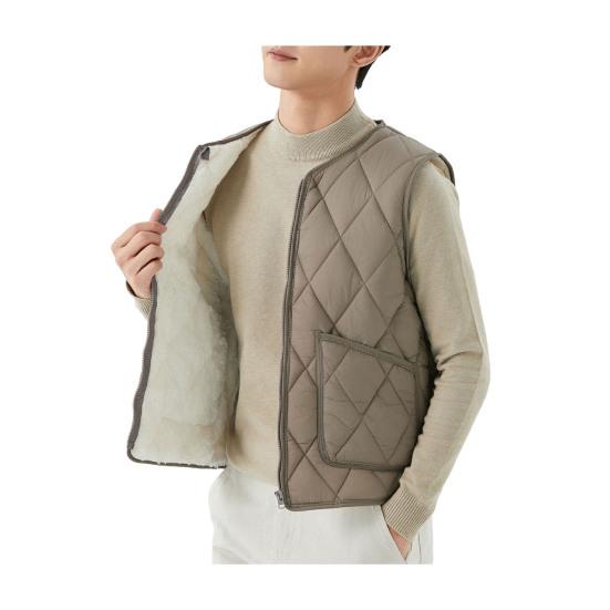 

Жилет-подкладка с V-образным вырезом, без рукавов, застежка-молния, жилет-пальто с карманами, однотонный ромб M хаки