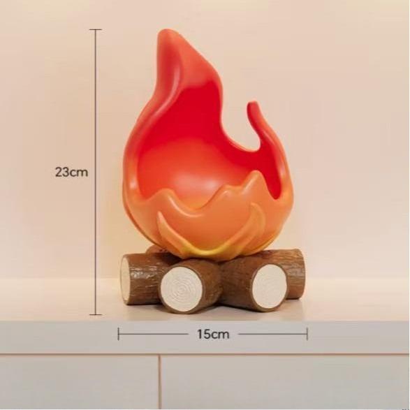 Firewood Decor Key Tray Calcifer Flame New Home Gift Entryway Storage