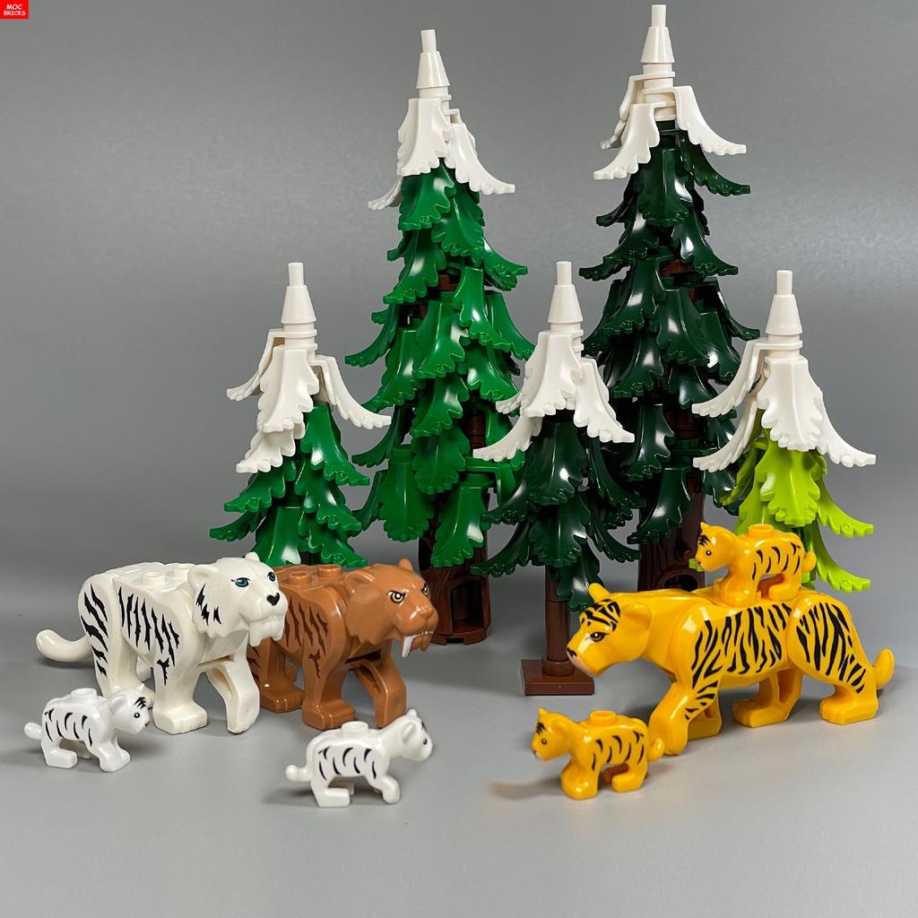 Non-Toxic Moc Bricks Height About 147Mm Pine And Cypress Snowfield Ice Skiing Winter Park Secene Educational Building Blocks Kids Toys