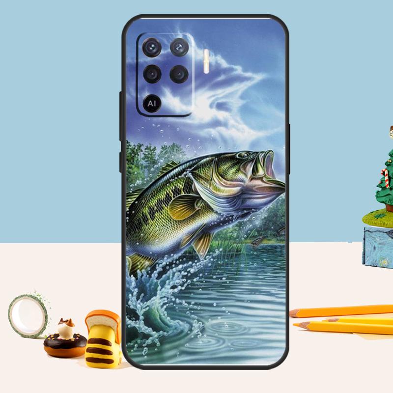 Bass Fishing Case For Oppo A54 A74 A94 A80 A60 A40 A18 A38 A58 A78 A98 A96 A76 A16 A15 A17 A57 A5 A6 Pro