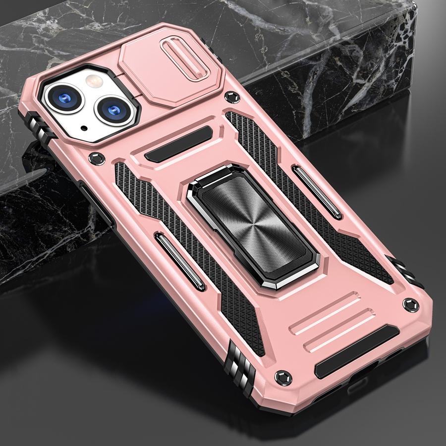 For Xiaomi/Redmi Militærgrad Pansret Telefondeksel med Skyvbart Kameradeksel & 360° Roterende Magnetisk Stativ Støtsikkert Hybrid Bilfeste Kompatibelt