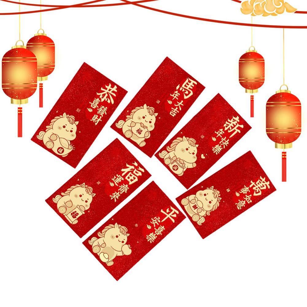 Red Envelopes For Money Gold Foil Embossing Traditional Year Of The Horse Red Envelopes 2026 For Marriage Engagement Birthday