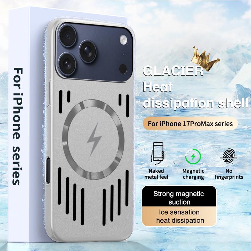 For Magsafe Heat Dissipation Phone Case for IPhone 17 Air 16 15 14 13 12 Pro Max Magnetic Wireless Charge Hard Shockproof Cover