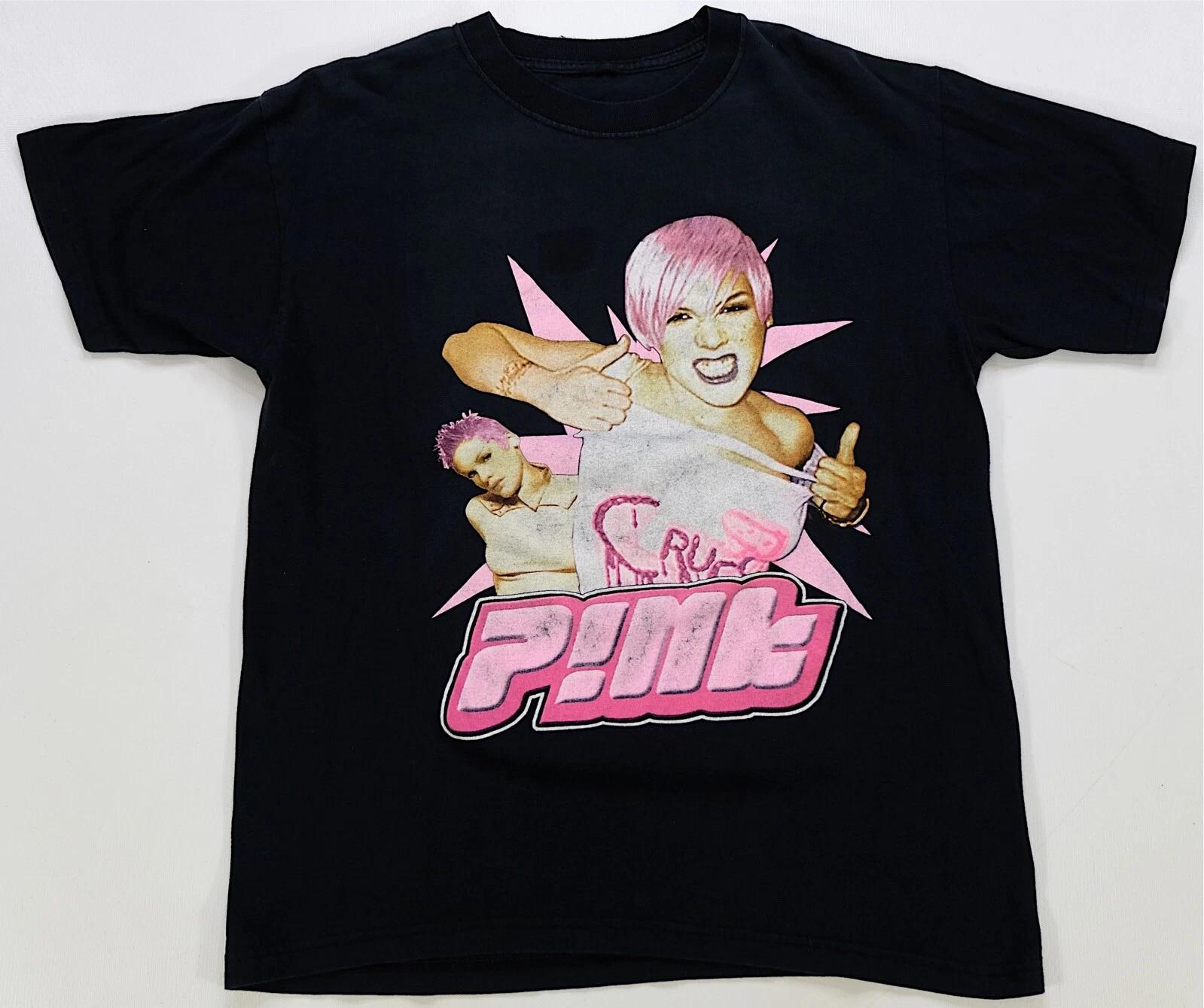 Rare Vintage Pink United States Tour T Shirt 2000s Punk Pop Rock Singer Black L