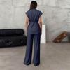 Women's 2-Piece Fashionable Casual Sleeveless Tie Front Cardigan And Pants Set