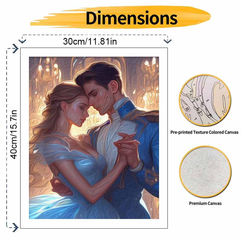 Disney animation digital oil painting romantic prince princess diy handpainted coloring painting home decoration gift wall art decor