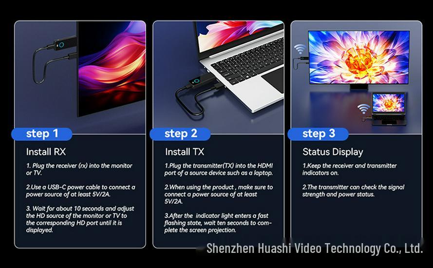 4K HDMI Wireless Extender - 30m Ultra HD Screen Mirroring Device with No Lag or Delay