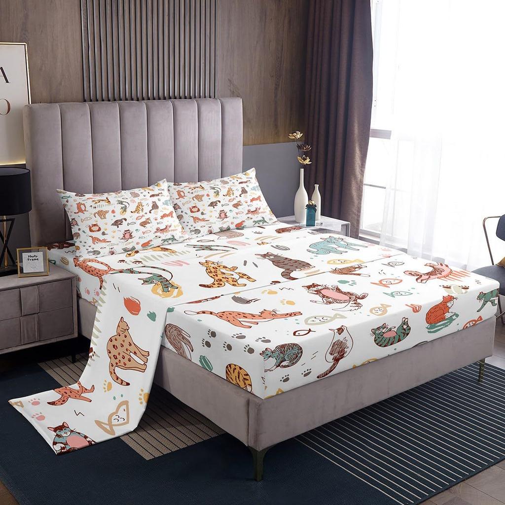 Wild Animal Pattern Mattress Four-Piece Bedding Set Bedroom Dormitory Bedding Decoration