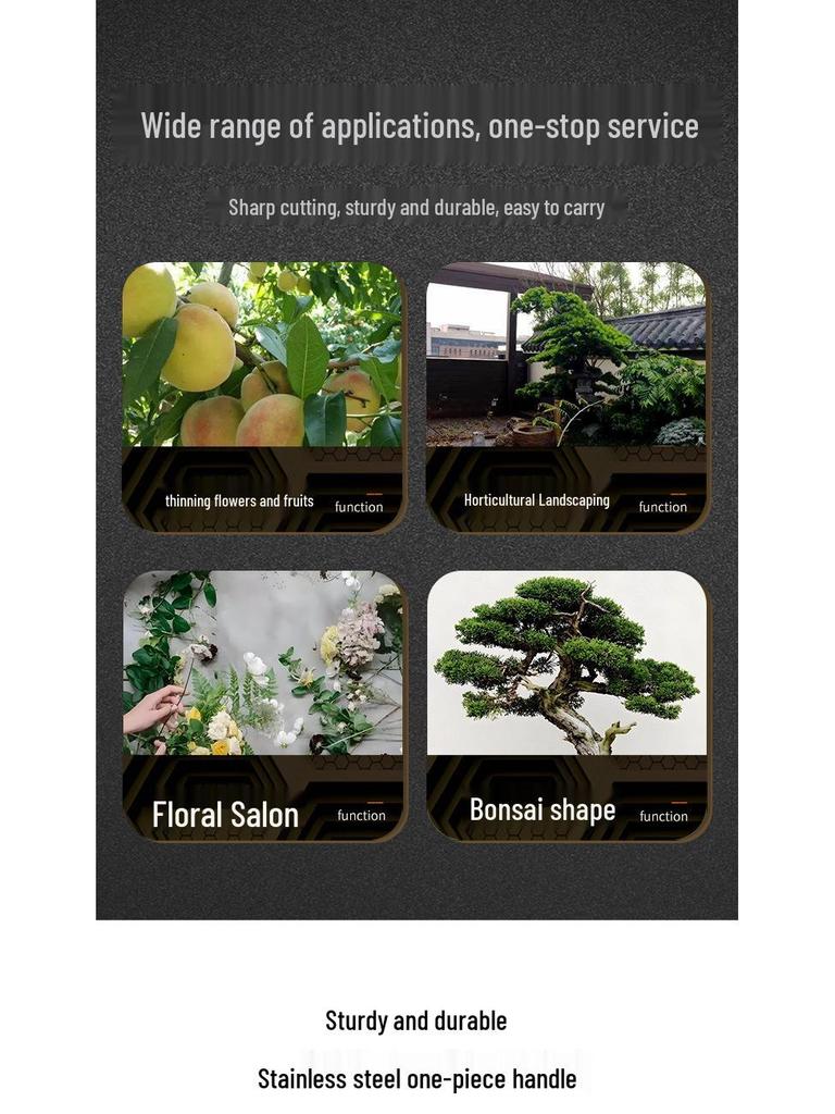 Tender Leaf All-Steel Pruning Shears: Floral, Bud, and Bonsai Scissors for Horticulture and Art