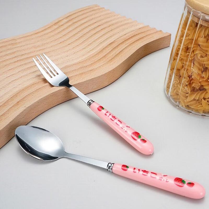 ZISIZ Strawberry 304 Stainless Steel Kids Cutlery Set