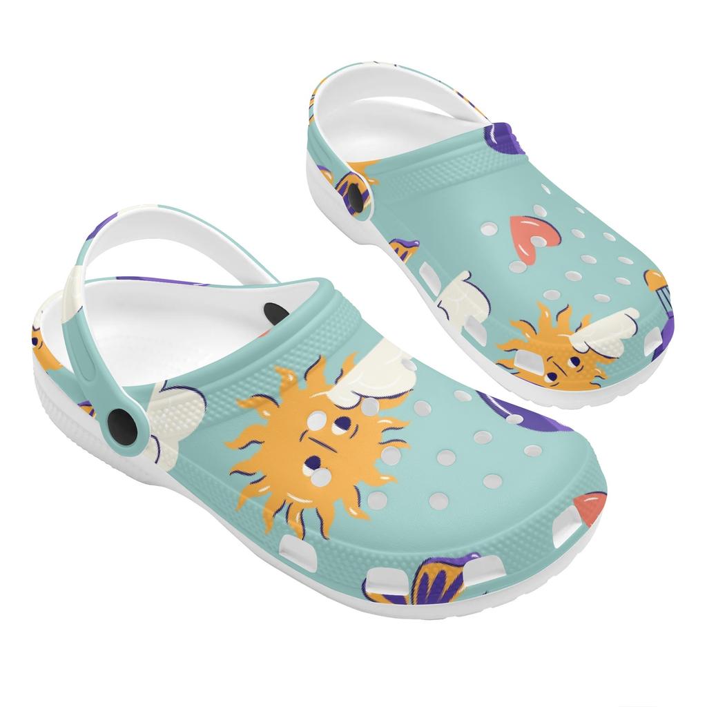 Cartoon Printed EVA Clogs Slippers Unisex Flexible Breathable Slip On Casual Sandals Lightweight Soft Sole Summer Daily Wear