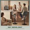 Bar Stools Set of 2, Modern Swivel Barstools with Footrest for Kitchen Island and Dining Room, Green