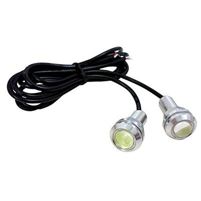 [2-pack] Vattentålig Stor LED-strålkastare, Vit, 0,7 V, 0,7 tum (18 mm) (Silveruttag)