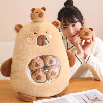 Kawaii Capybara Plush Toy Cute Puffer Fish Snack Pillow Dolls   for Girls Kids Birthday Gift Holiday Party Favours