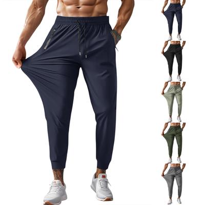 Men's Summer Breathable Casual Nylon Ice-Silk Stretch Cuffed Quick-Dry Pants
