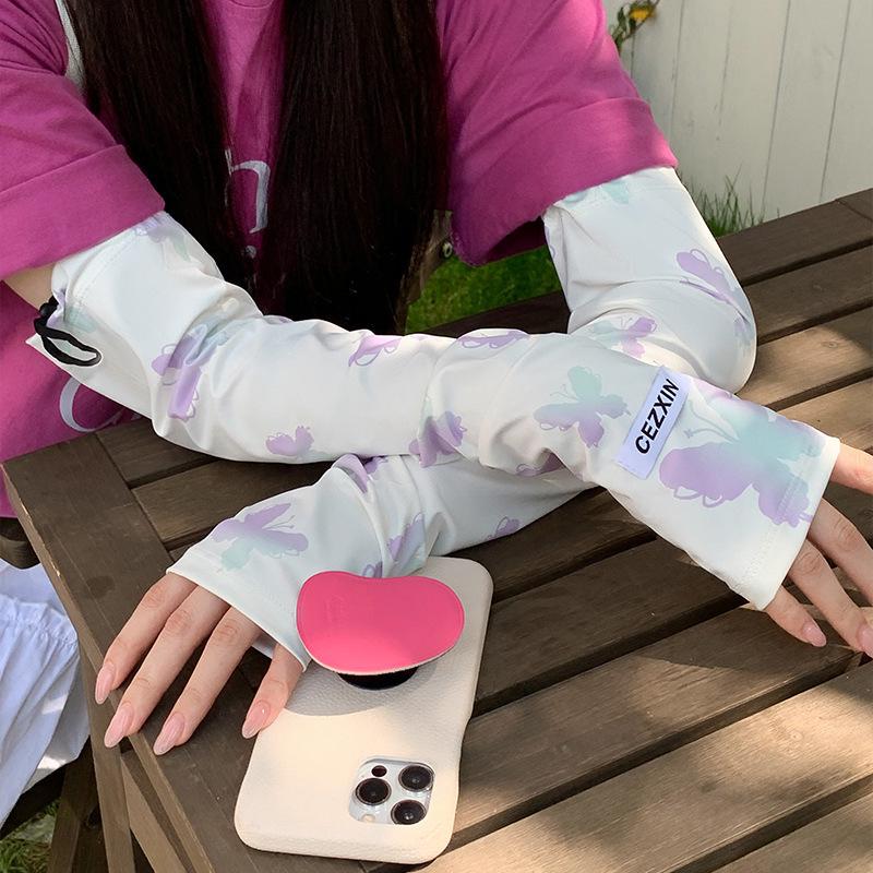 

Ice Silk UV Protection Arm Sleeves for Women - Summer 2025 Adjustable фиолетовый