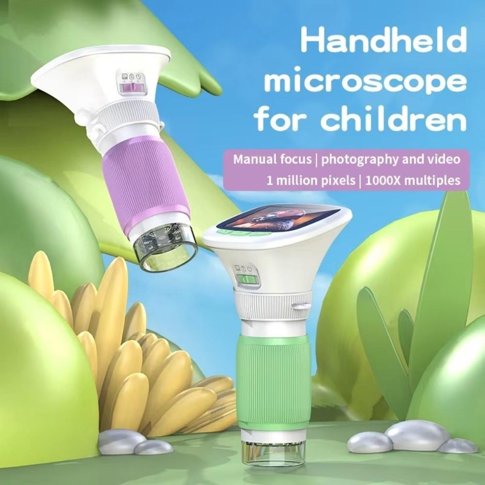 200X 1000X Magnification Handheld Digital Microscope Rotating Focus Science Microscope  Children
