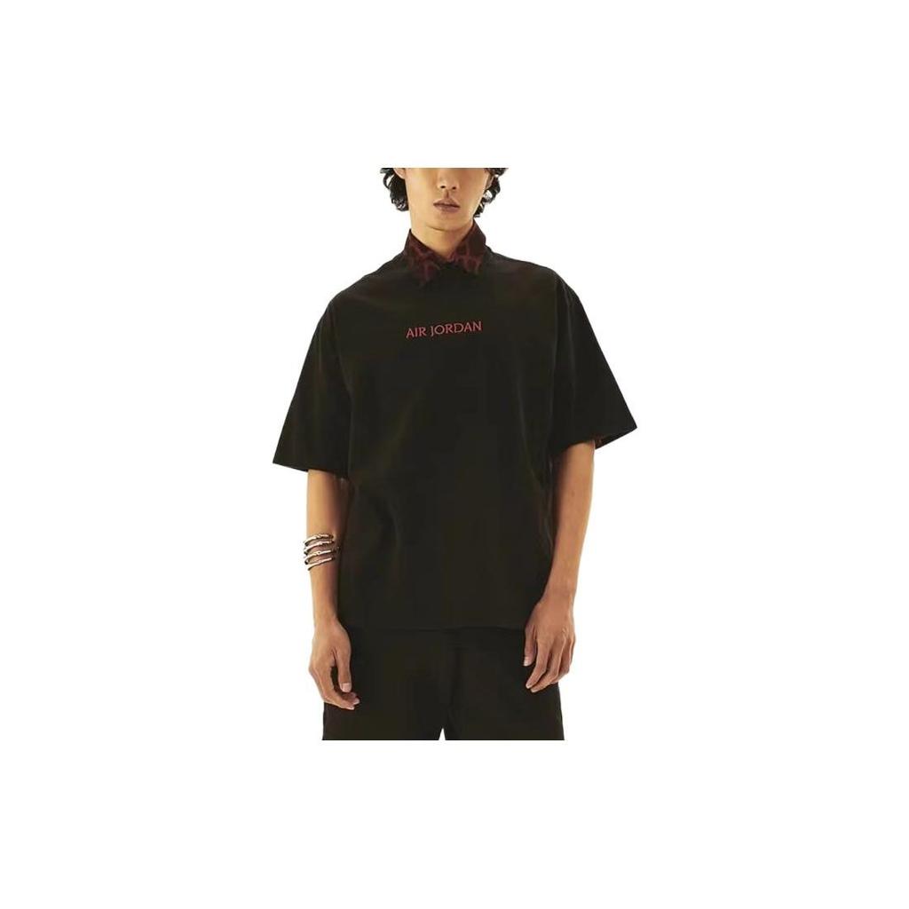 Jordan T Shirts Unisex Black Crew Neck Moderate Straight Fit DV6466-010