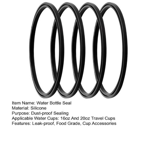 4Pcs Silicone Water Bottle Seal Replacement Dustproof Leak-proof Water Cup O Ring 16/20Oz Travel Tumbler Lid Sealing Gasket