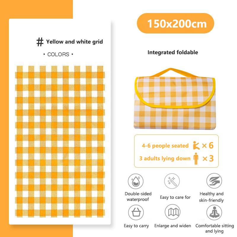 Foldable & Portable Picnic Blanket Thickened Waterproof Beach Blanket Lightweight Camping Tent Grassland Mat For Parties Travels