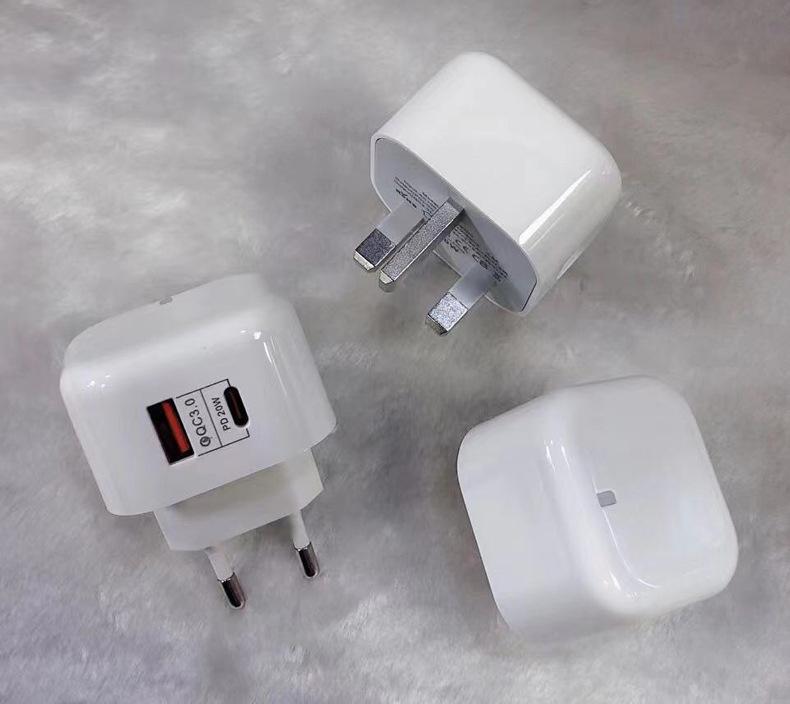 20W Dual USB Fast Charger, UK Standard, Compatible with Apple iPhone 15