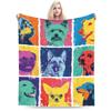 Retro Vintage Art Cute Dogs Blanket Quality Soft Warm  Throw Blanket Autumn Kids Couch Chair Sofa Bed Fashion Bedspread