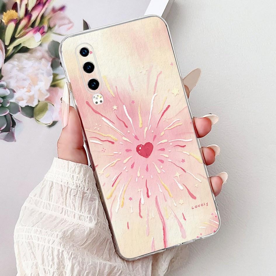 For Huawei P30 Case P30 Pro Cover ELE-L29 ELE-L04 VOG-L29 VOG-L09 Fashion Flower Soft Silicone Bumper For HuaweiP30 P30Pro Coque