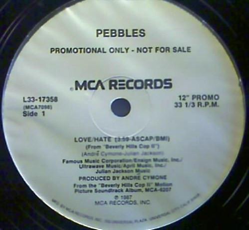 

12-дюймовая пластинка PEBBLES - Love/Hate L3317358 MCA Records 1987 US Соул/Фанк Б/У