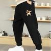 Pantalon de survêtement fin à imprimé lettres tendance pour garçons, pantalon de jogging décontracté, pantalon ample et doux en coton pour enfants