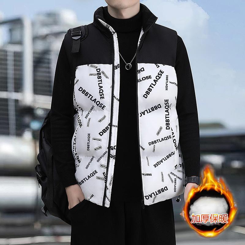 

New style vest, couple s cotton vest, autumn and winter vest, sleeveless cotton-padded coat M білий