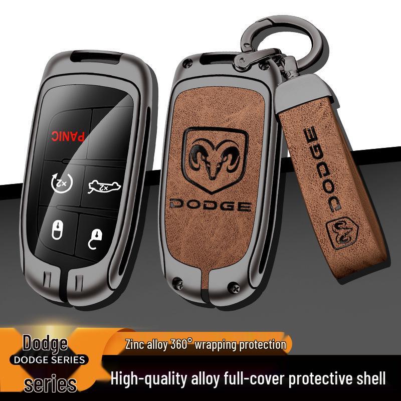Schlüsselanhänger aus Metalllegierung und Leder für Dodge Viper und Coolway