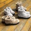 25 Autumn and Winter New Teddy Velvet Thick-soled Heightened Odd-headed Imitation Lamb Wool Snow Boots Women's Medium and Long Fluffy Boots
