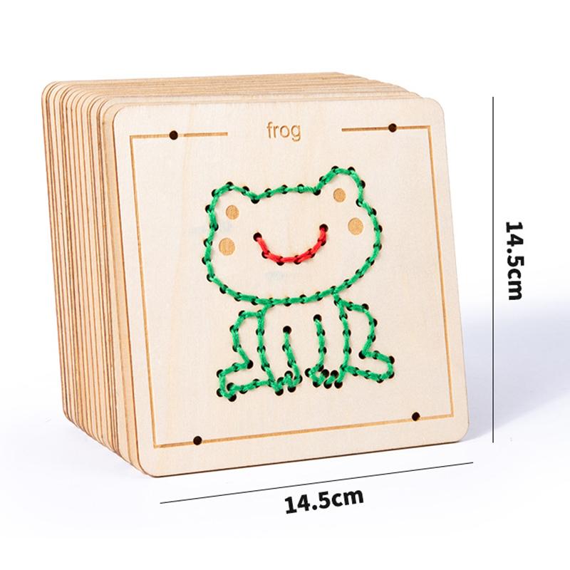 Kinder Stickfaden Einfädelspiel Montessori Spielzeug DIY Material Einfädelbrett Pädagogisches Feinmotorik Trainingsspielzeug Mädchen