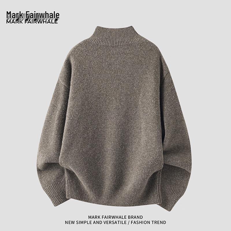 Mark Fairwhale Men's Henley Neck Loose-Fit Knit Sweater