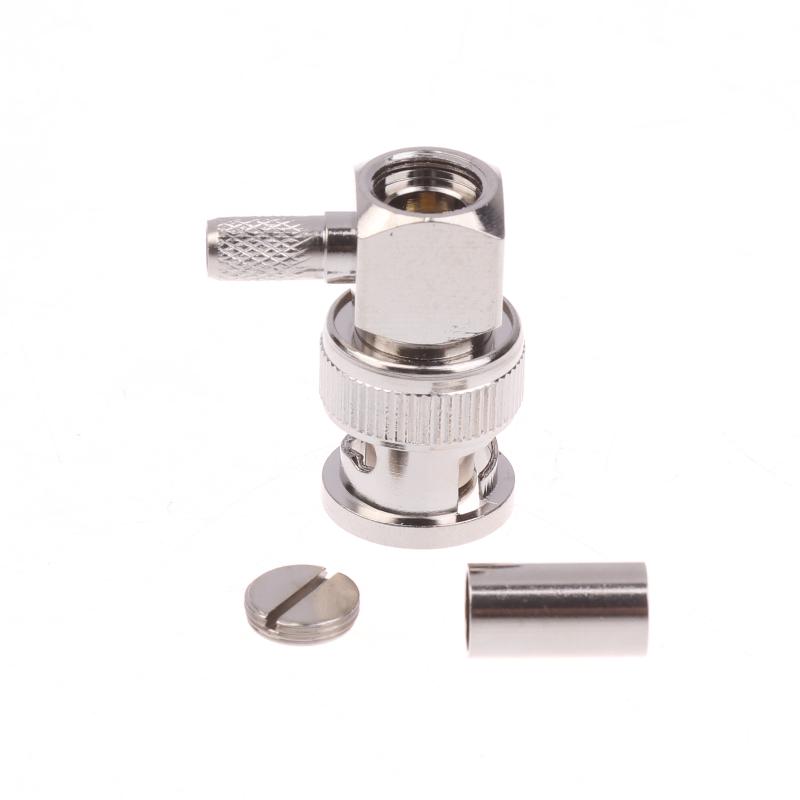 90 Degree BNC Male Right Angle RF Connector Crimp 50ohm RF Connector Adapter For RG58 RG142 RG400 RG223 LMR195 Coaxial Cable
