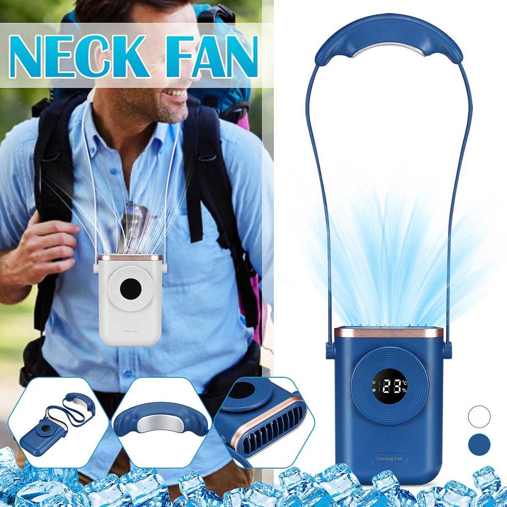 3 Gear Portable Neck Fan Mini Fan Personal Cooling Hands Free USB Rechargeable Bladeless Lazy Hanging Fan