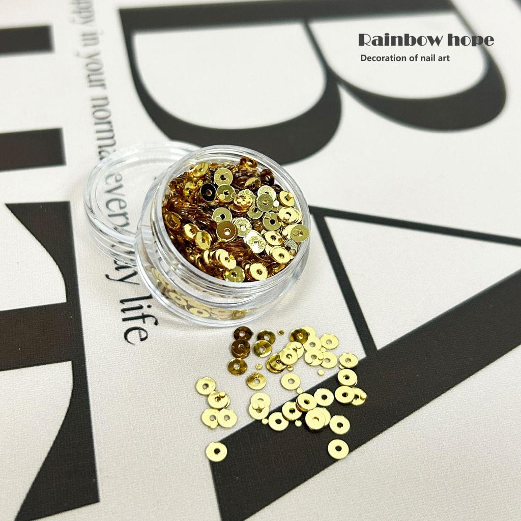 Metallic Copper Coin Nail Sequins - Super Flash Mirror Effect DIY Nail Art Accessories