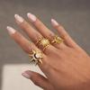 Yori Size 7 Stainless Steel Minimalist Spiral Sun Ring Rust Proof Metal Distinctive Finger Jewelry High Quality New Accessories