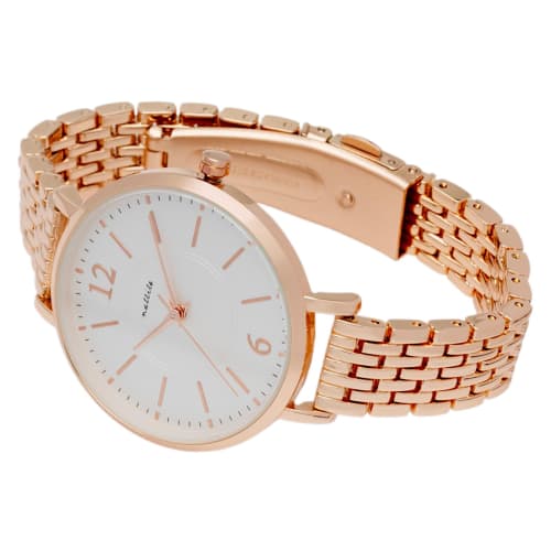 

Fieldwork Women s Analog Watch with Metal Band, Slim Design, Simple and Easy to Read, Opus Pink Gold and White (JN042-3)