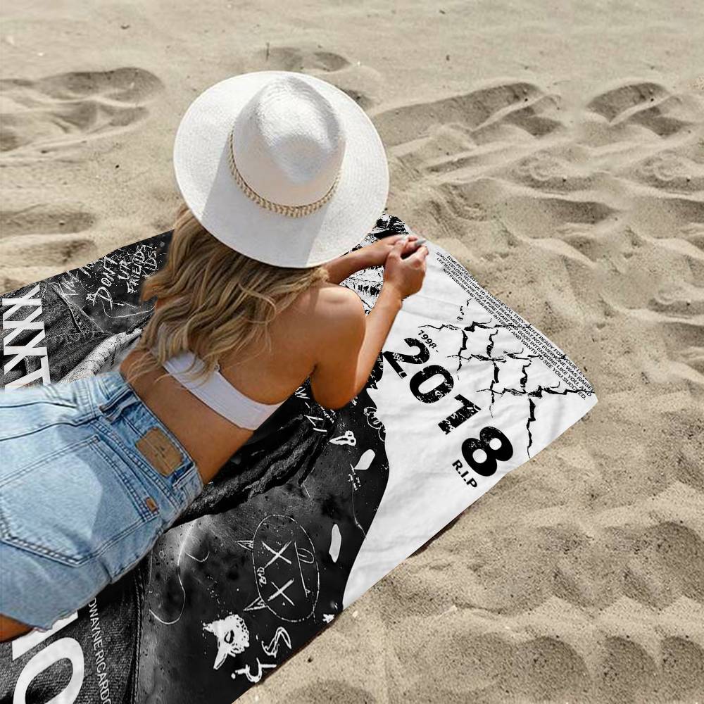 Coperta in Microfibra Hip Hop Z-XXXTentacion Asciugatura Rapida Teli da Spiaggia Stampa Oversize Super Assorbente Coperta Asciugamano per Piscina