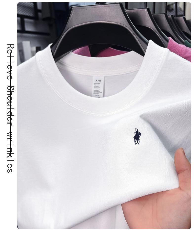 Tricou bărbați din bumbac pur cu mânecă scurtă și gât rotund - Stil casual japonez