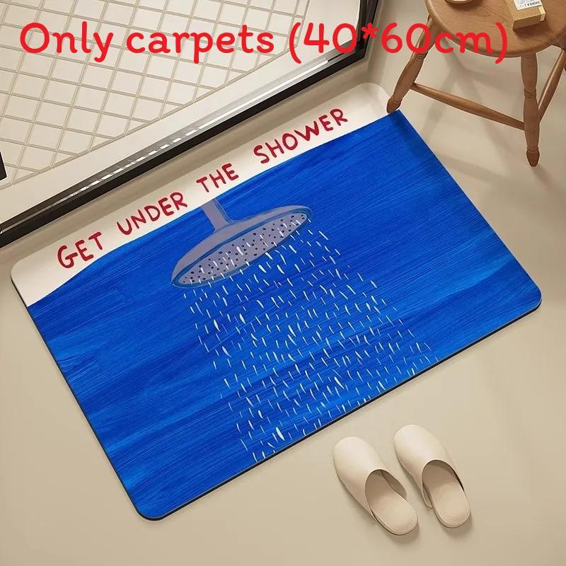 Silicone Diatom Mud Absorbent Bathroom Mat With Non Slip Texture For Shower And Toilet Entrance