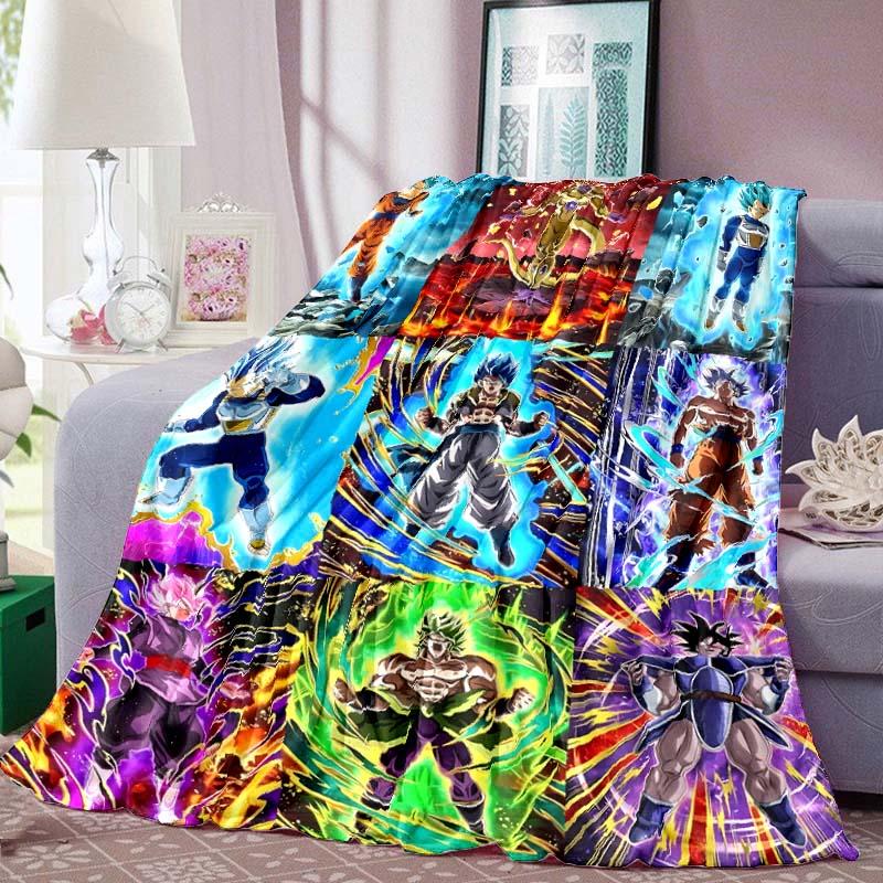 Dragon Ball Anime Print Blanket Warm  Comfortable Flannel Blanket Suitable for Bedrooms, Sofas, Beds, Chairs, Picnics, Travel